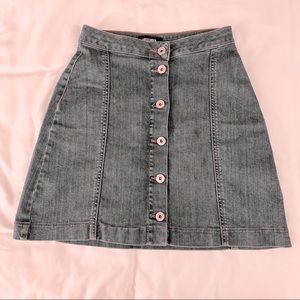 Denim Button Skirt